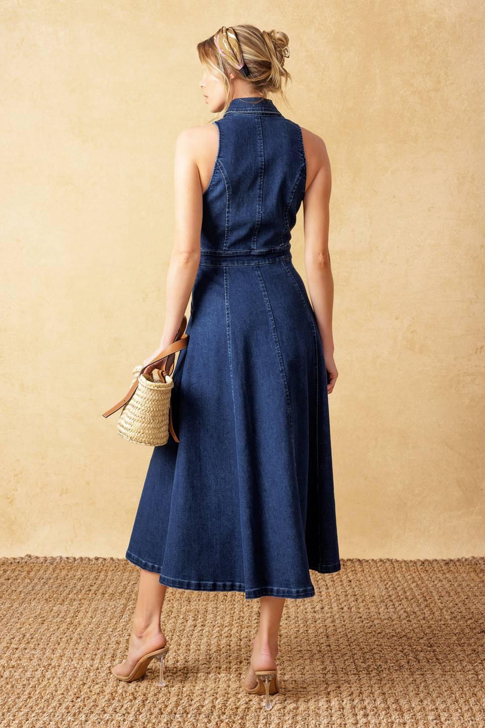 Cool Girl Denim Midi Dress from KADOU Boutique