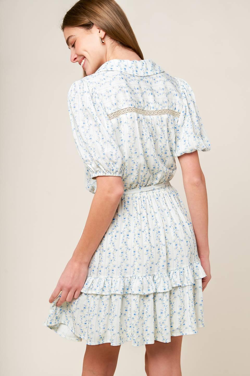 Skyward Blue Woven Mini Dress from KADOU Boutique