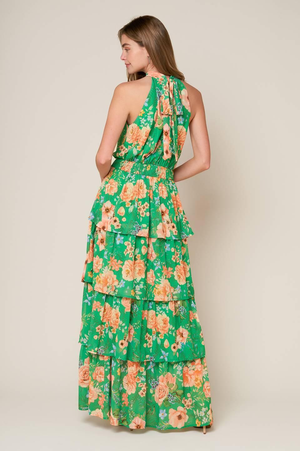 Porcelain Bloom Woven Maxi Dress from KADOU Boutique