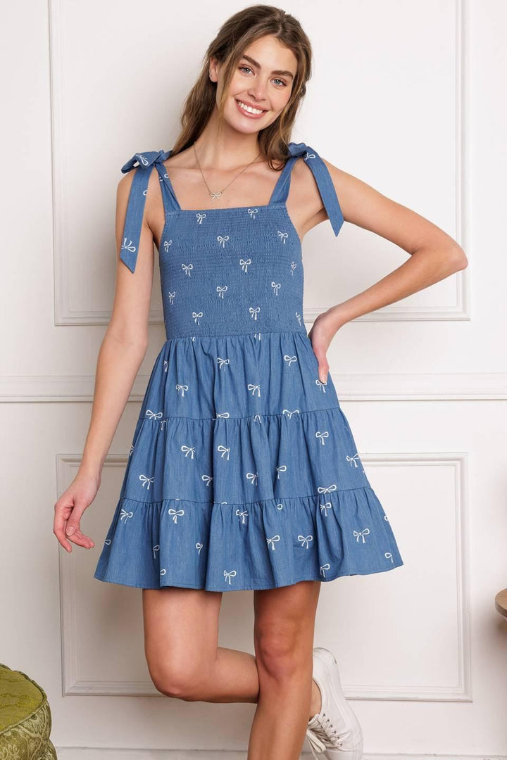 DUSK ENCHANTMENT WOVEN MINI DRESS