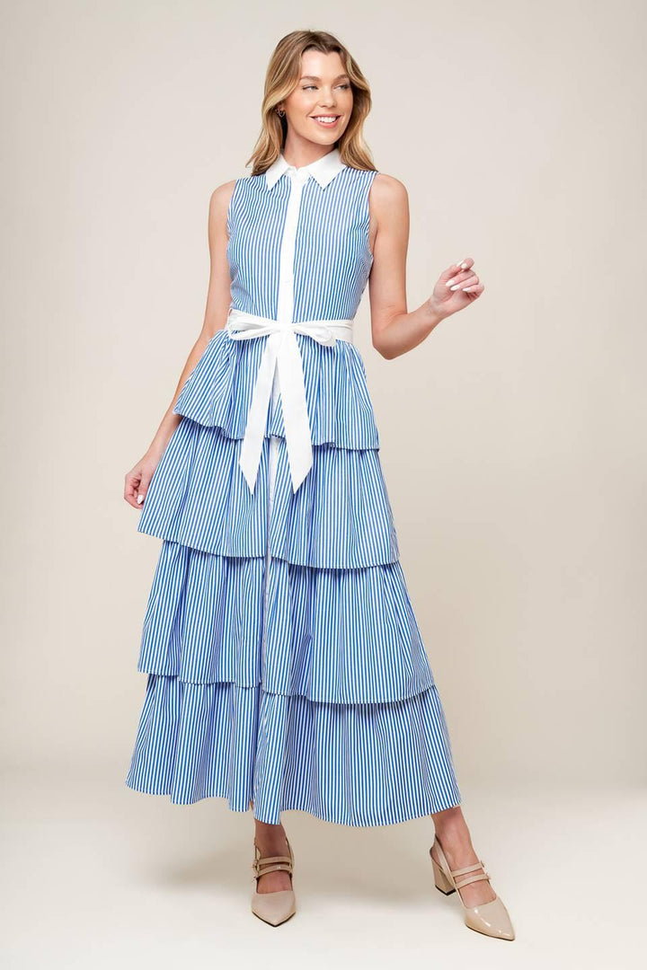 A TOUCH OF GRACE WOVEN MIDI DRESS