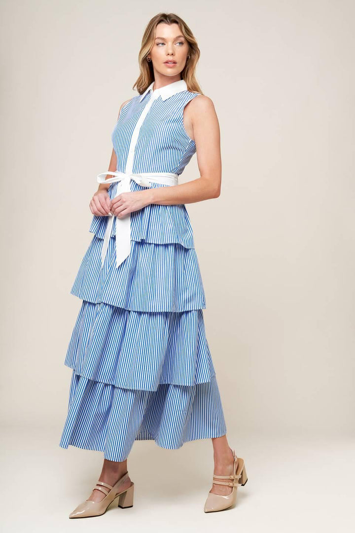 A TOUCH OF GRACE WOVEN MIDI DRESS