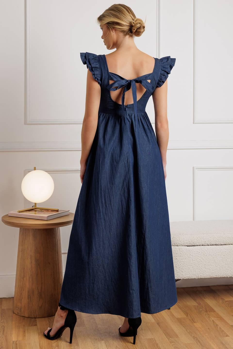 Killing Time Chambray Midi Dress from KADOU Boutique
