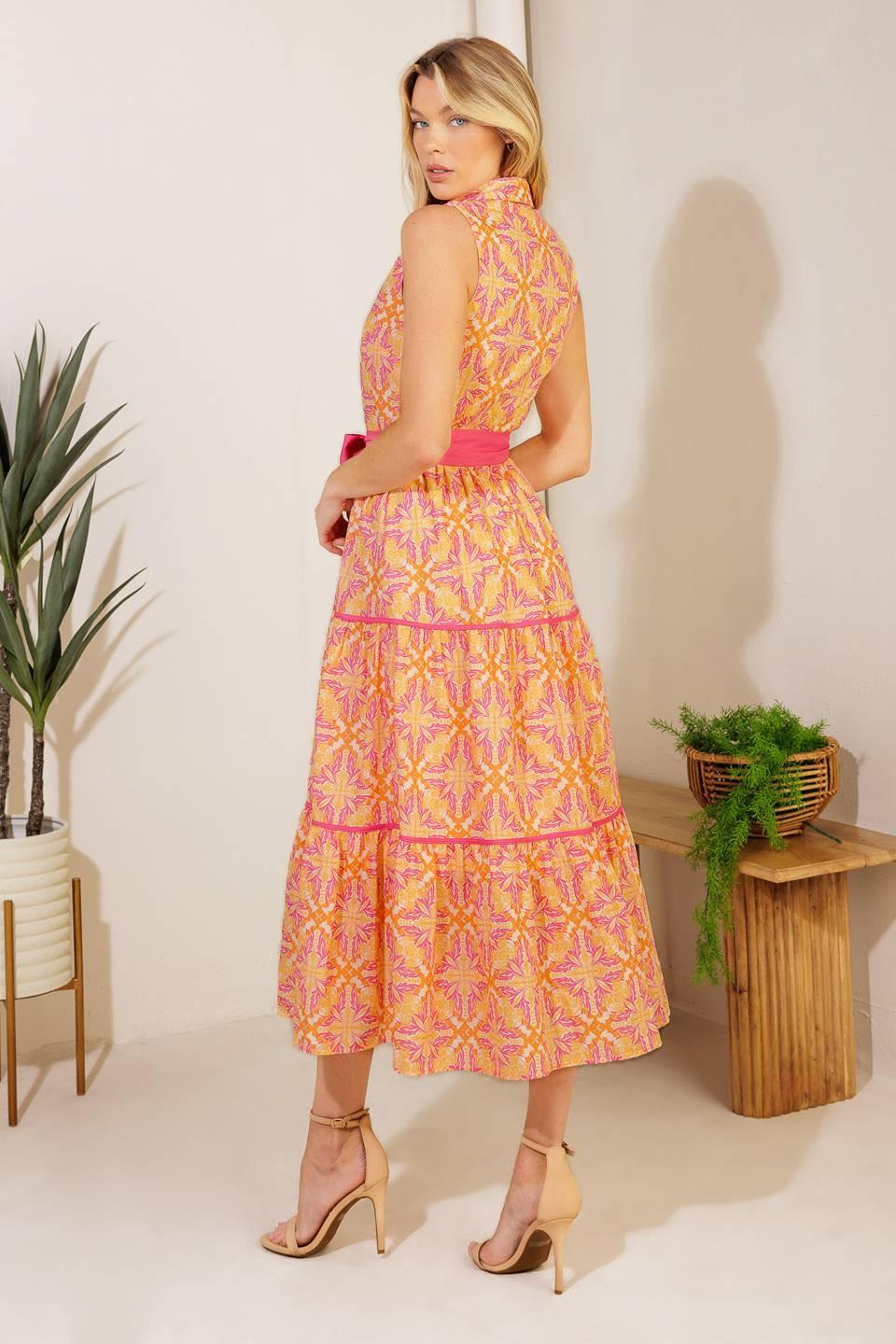 Rainforest Radiance Woven Midi Dress from KADOU Boutique
