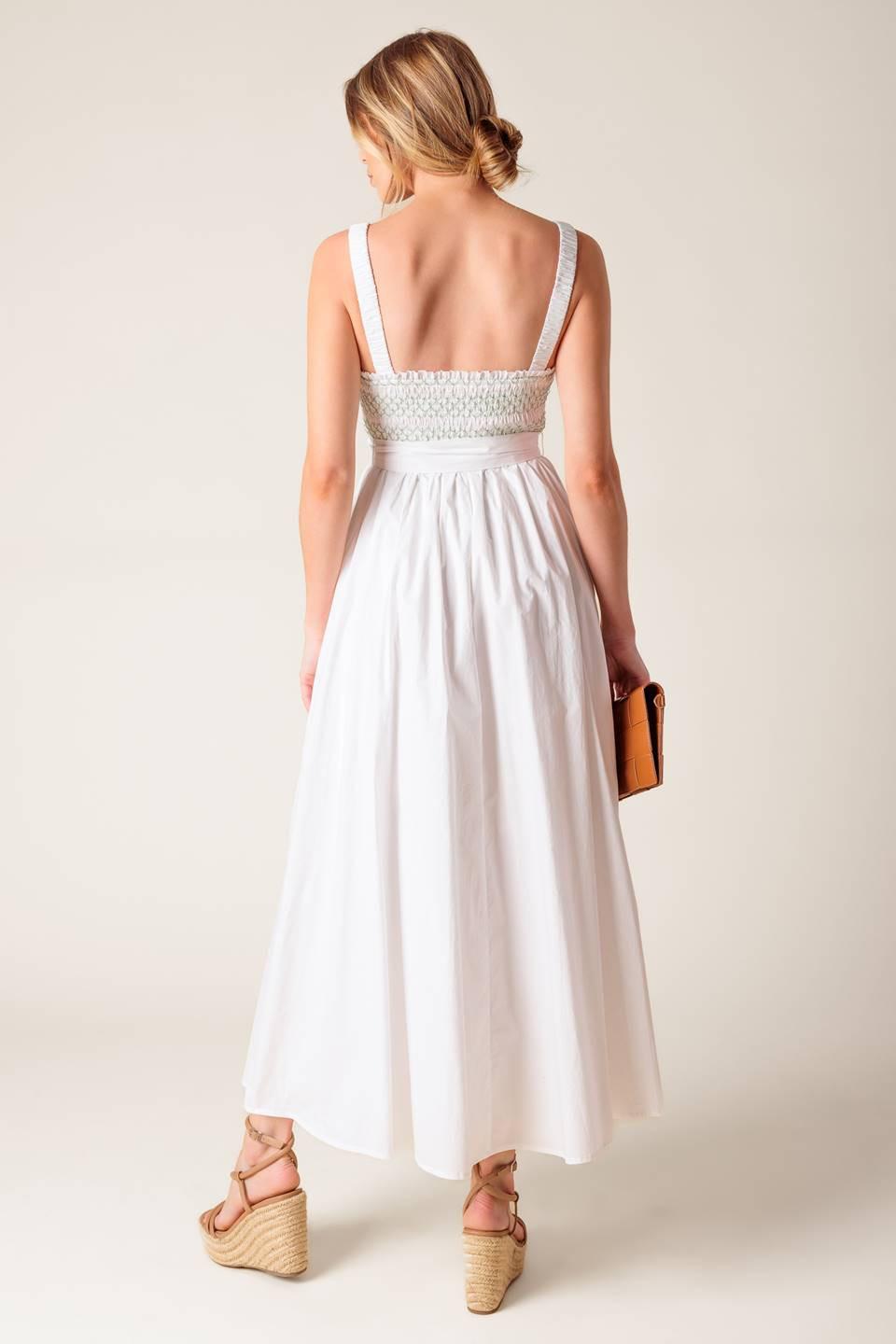Romina Broderie Woven Midi Dress from KADOU Boutique