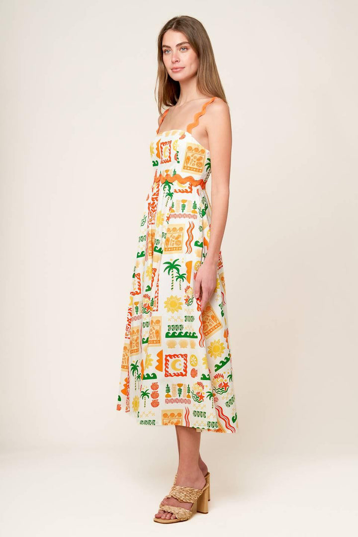 ROAMING AROUND WOVEN MIDI DRESS