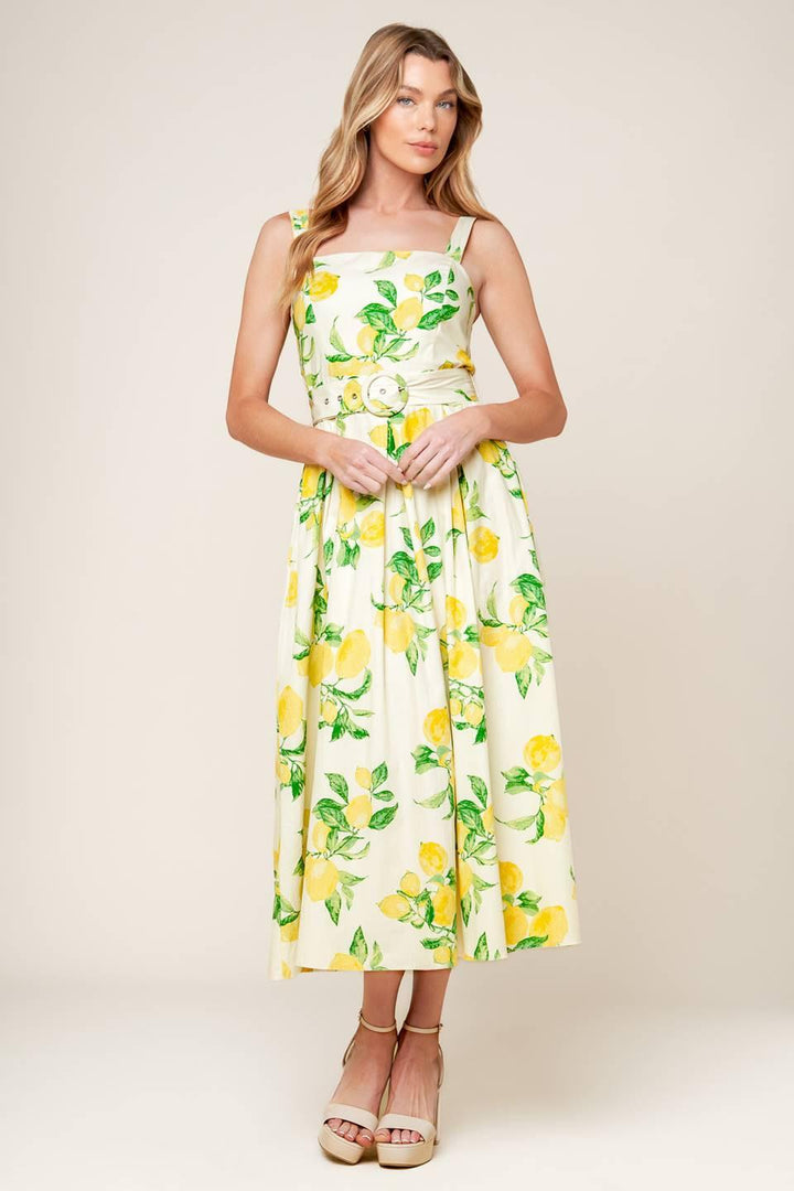 Beaming Perfection Ivory Woven Midi Dress from KADOU Boutique