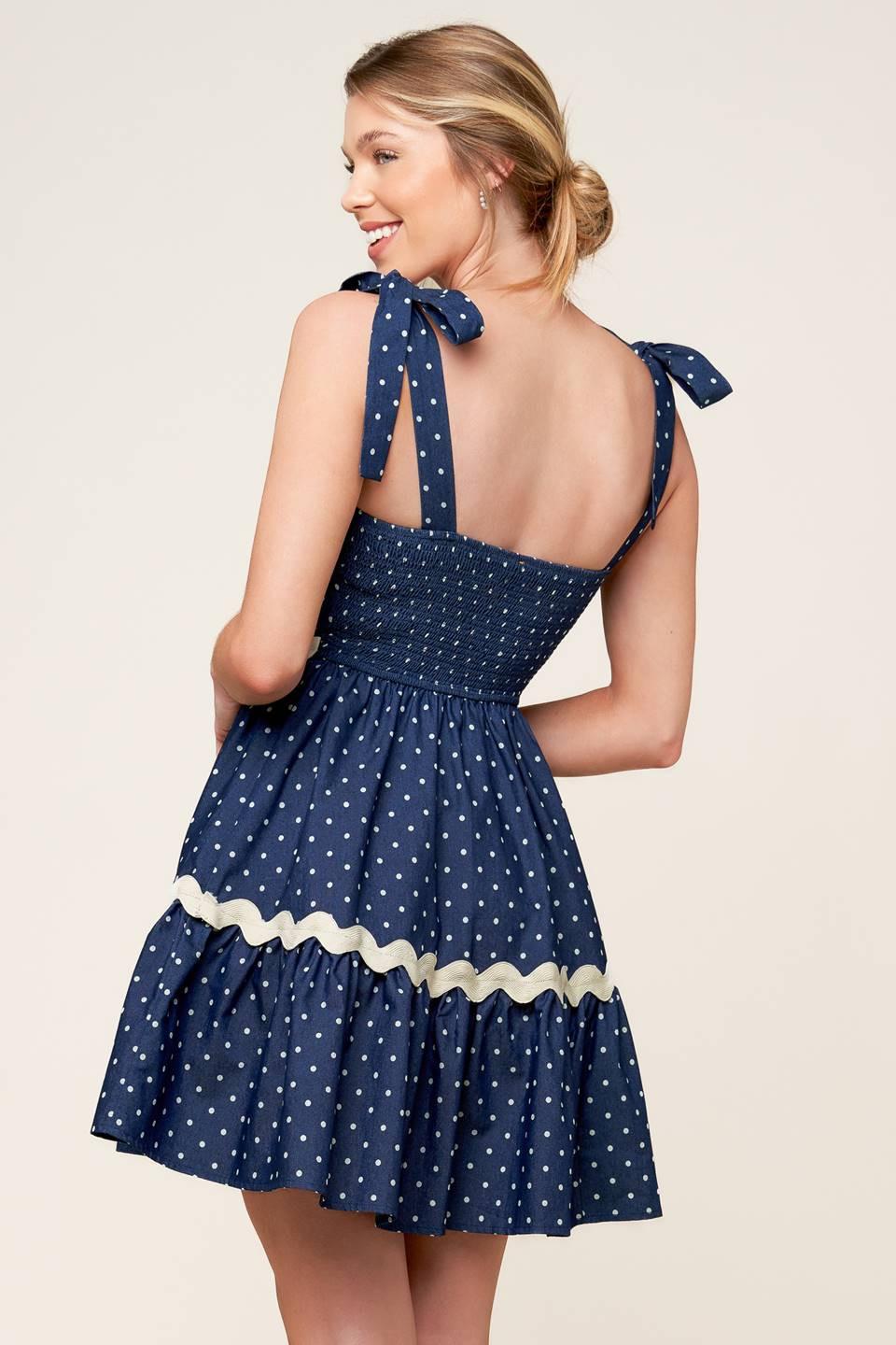 Divinely Dotted Woven Mini Dress from KADOU Boutique