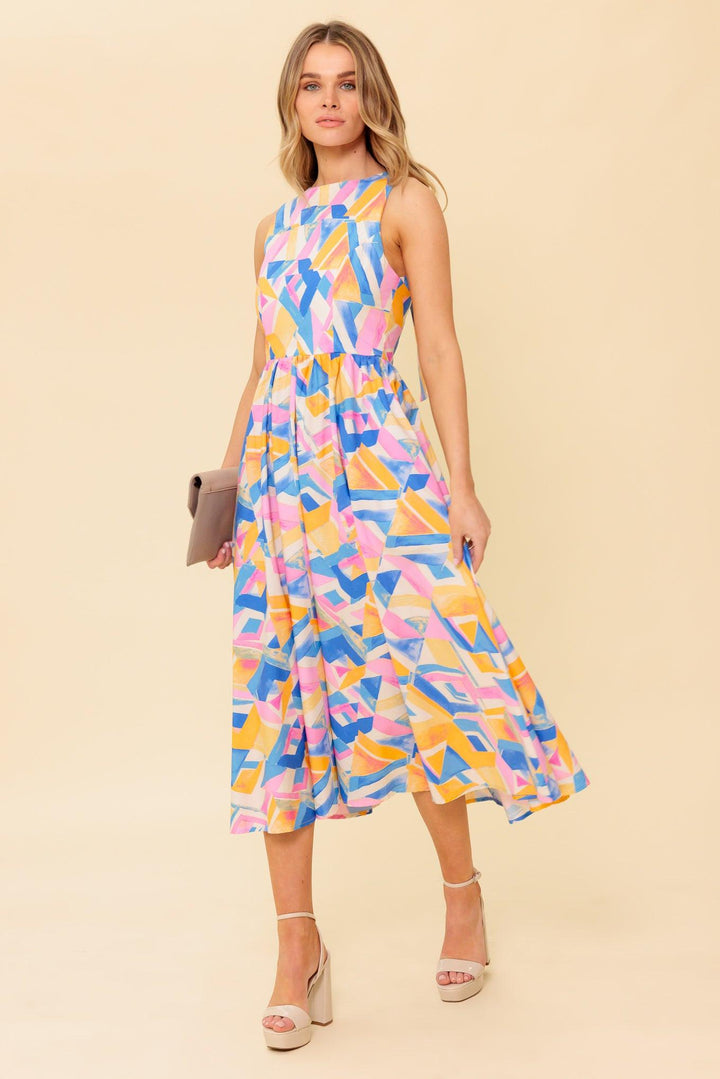 PATTON PARK BLUE WOVEN MIDI DRESS