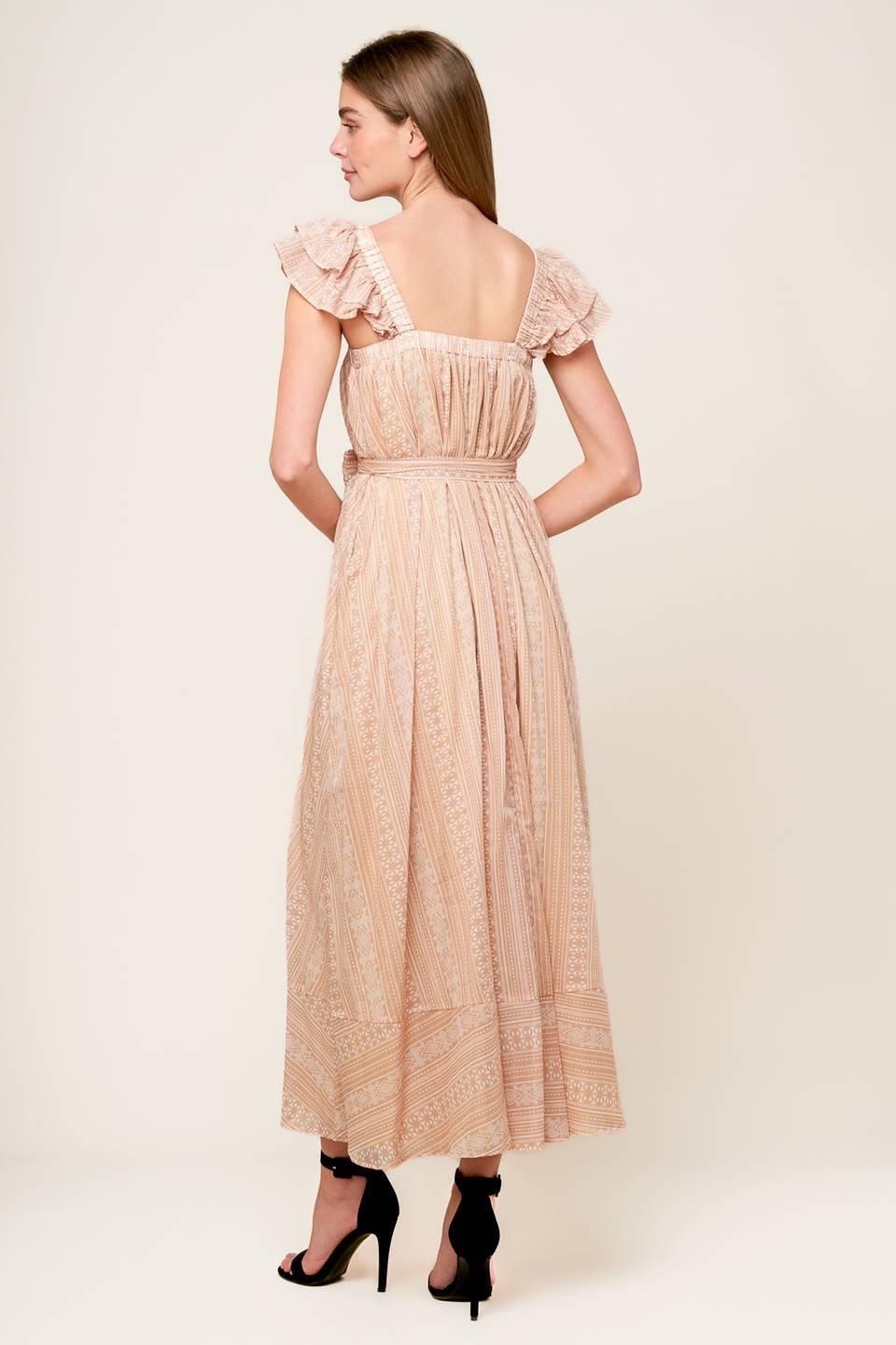Frolic Through Fields Woven Midi Dress from KADOU Boutique