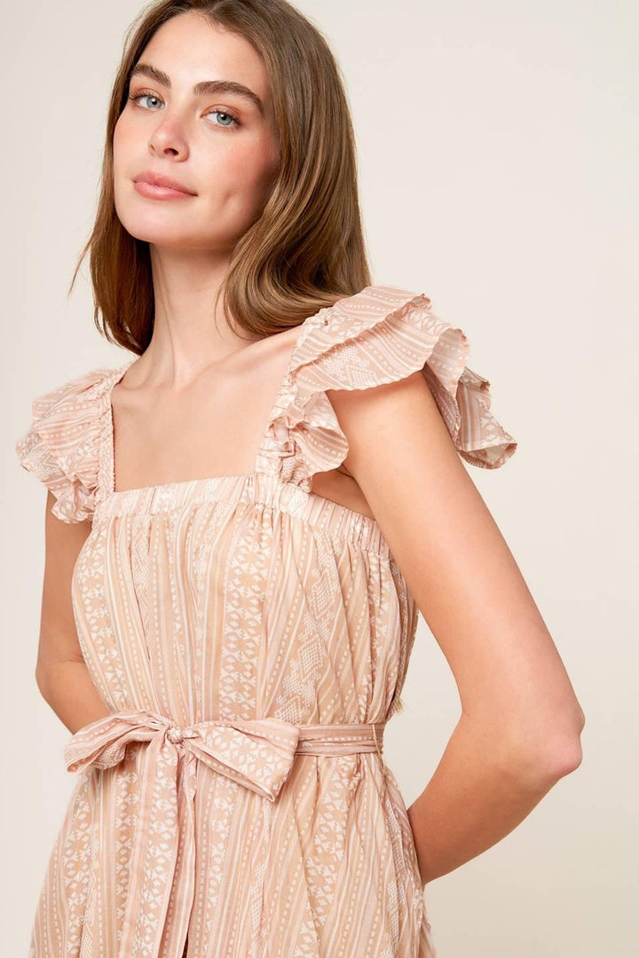FROLIC THROUGH FIELDS WOVEN MIDI DRESS