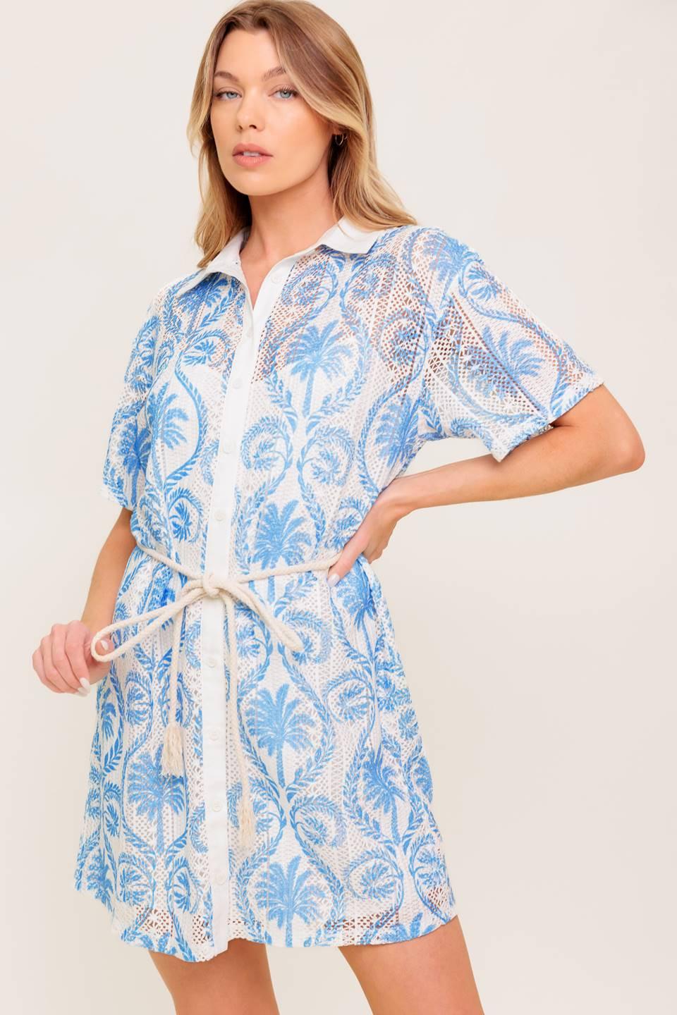 Gentle Spirit Woven Lace Mini Dress from KADOU Boutique