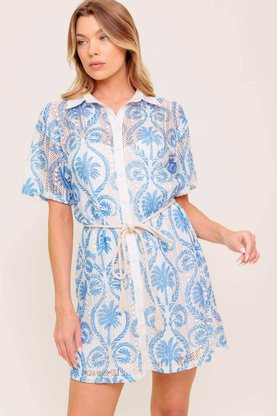 Gentle Spirit Woven Lace Mini Dress from KADOU Boutique