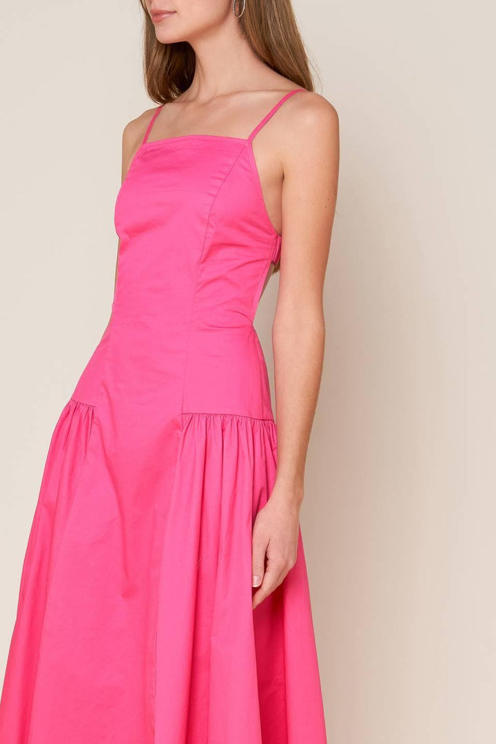 SLEEK ESSENCE WOVEN MIDI DRESS