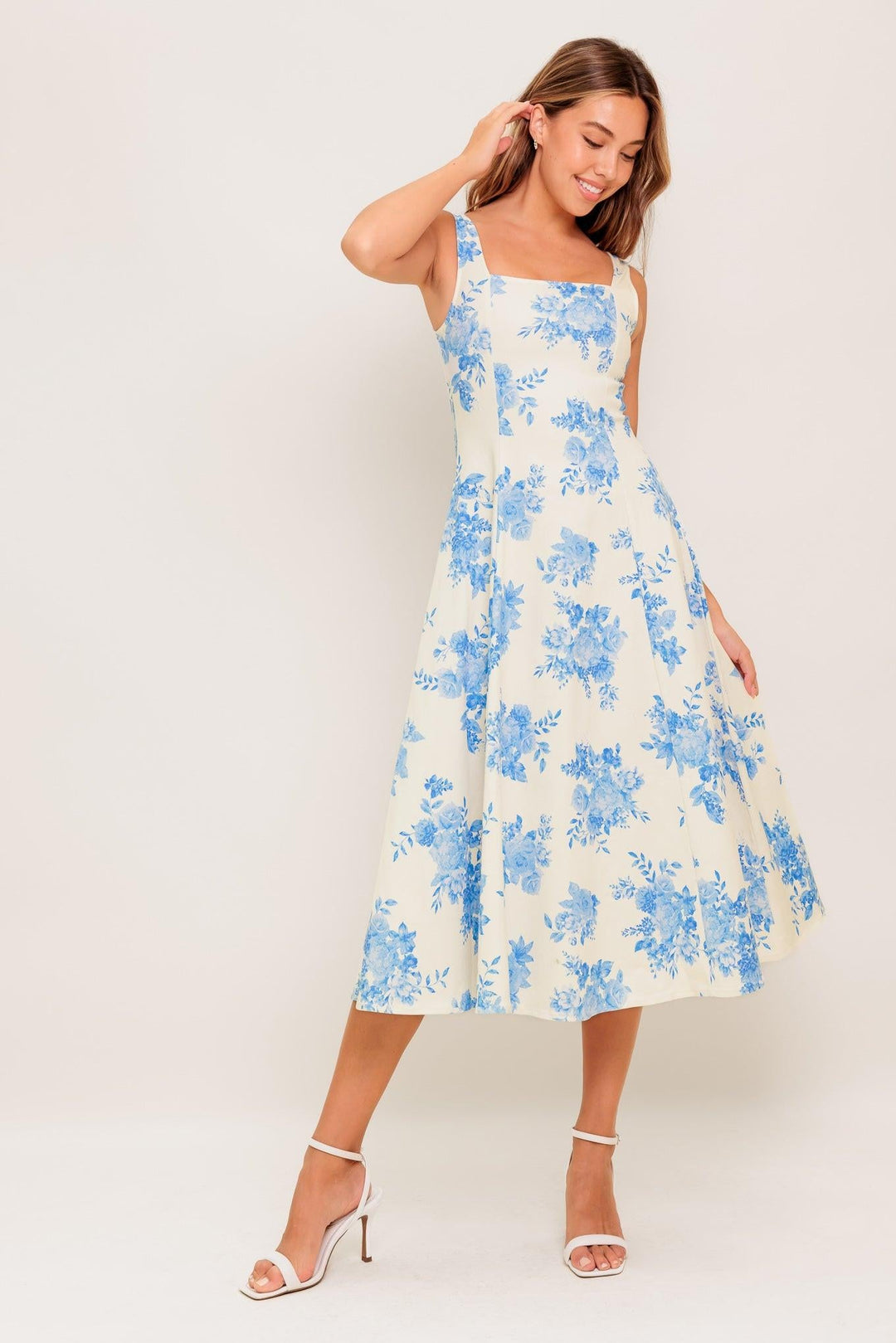 Bluebell Breeze Woven Midi Dress from KADOU Boutique