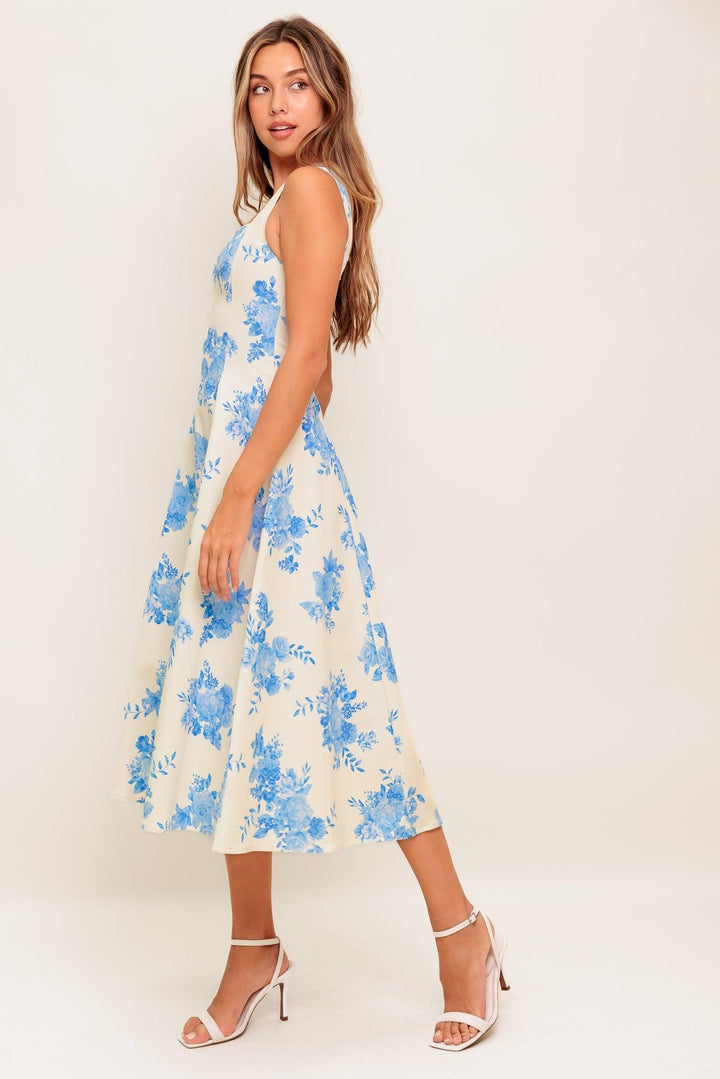 Bluebell Breeze Woven Midi Dress from KADOU Boutique