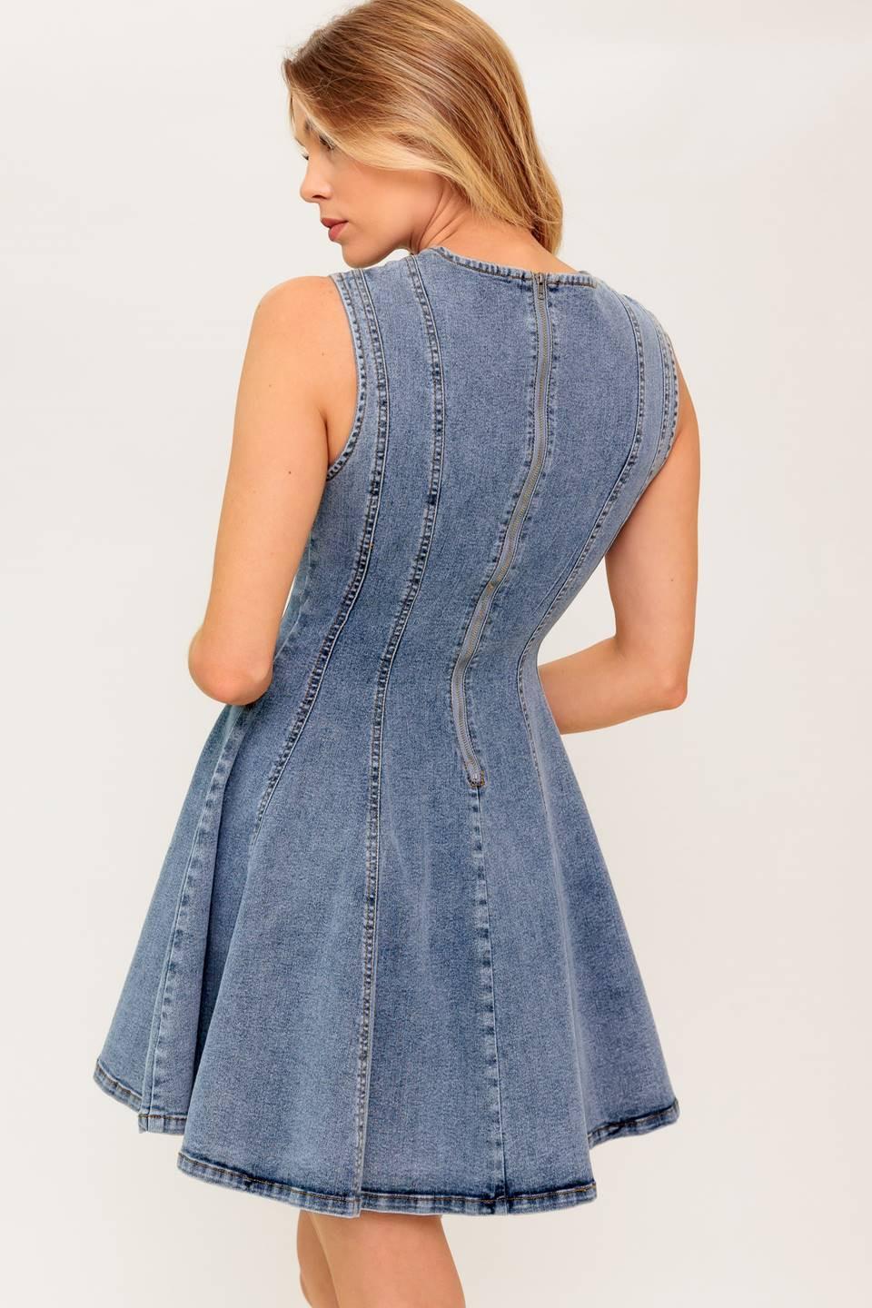 Caught in a Moment Denim Mini Dress from KADOU Boutique