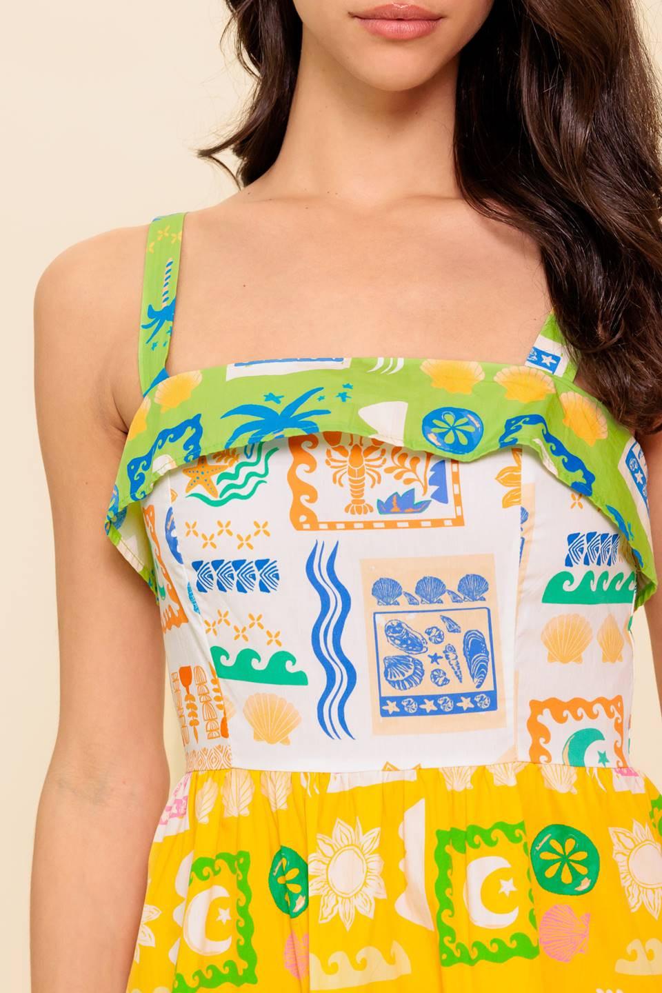Out of Office Green Woven Mini Dress from KADOU Boutique