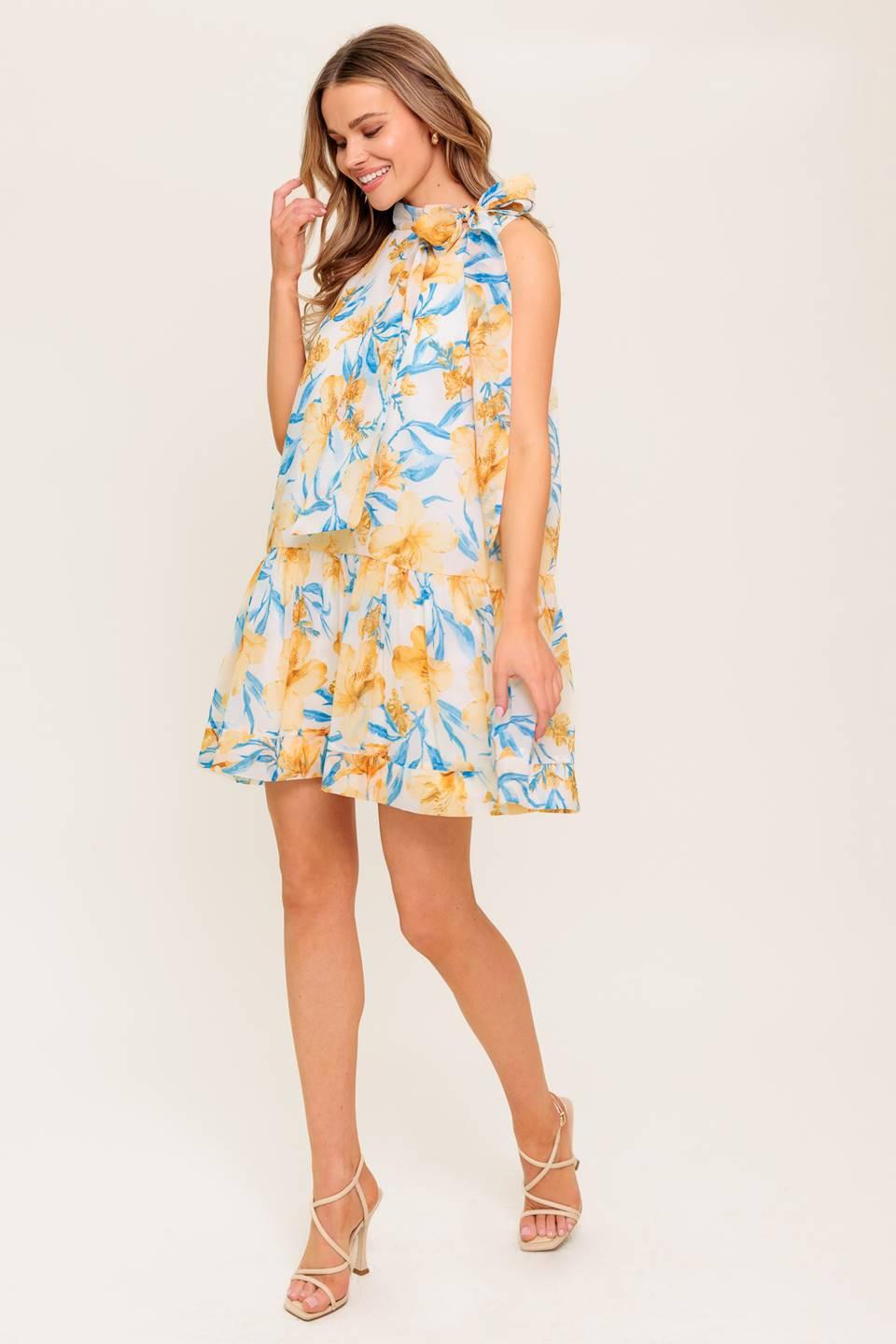 Summer Spell Ivory Woven Mini Dress from KADOU Boutique