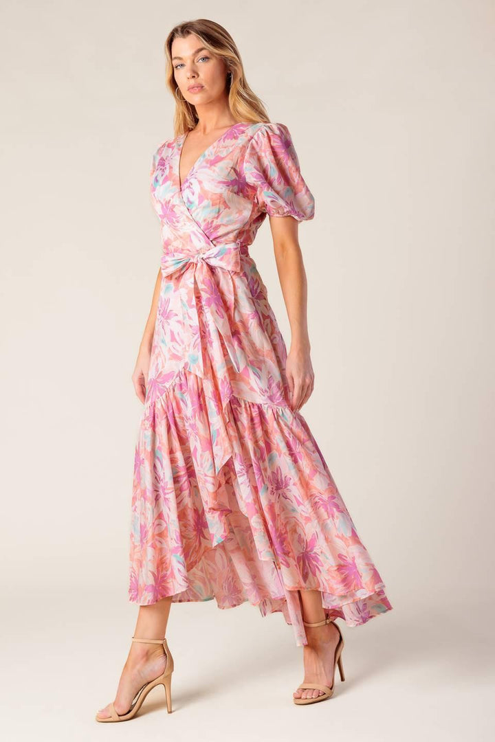 BLESS YOUR HEART CORAL WOVEN MINI DRESS