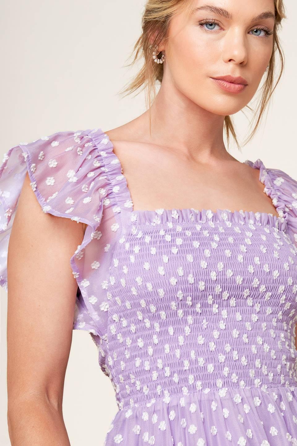 Playfully Posh Lavender Woven Mini Dress from KADOU Boutique