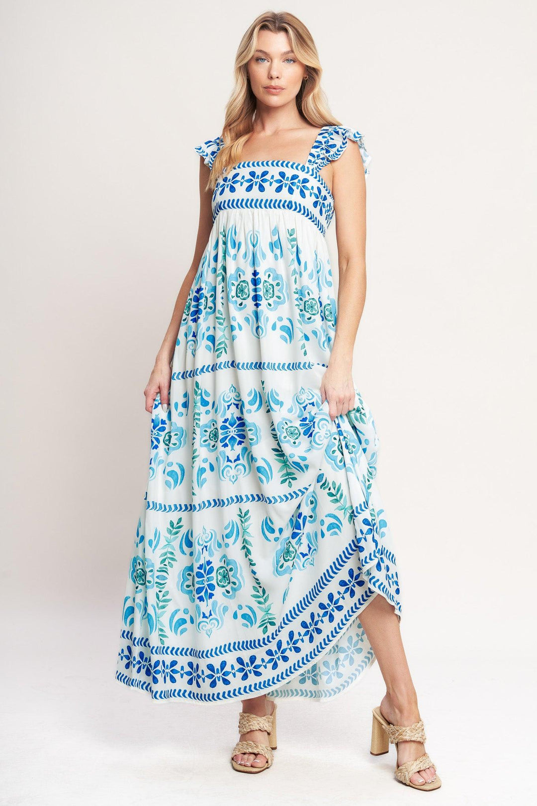 Walking On the Coast Woven Maxi Dress from KADOU Boutique