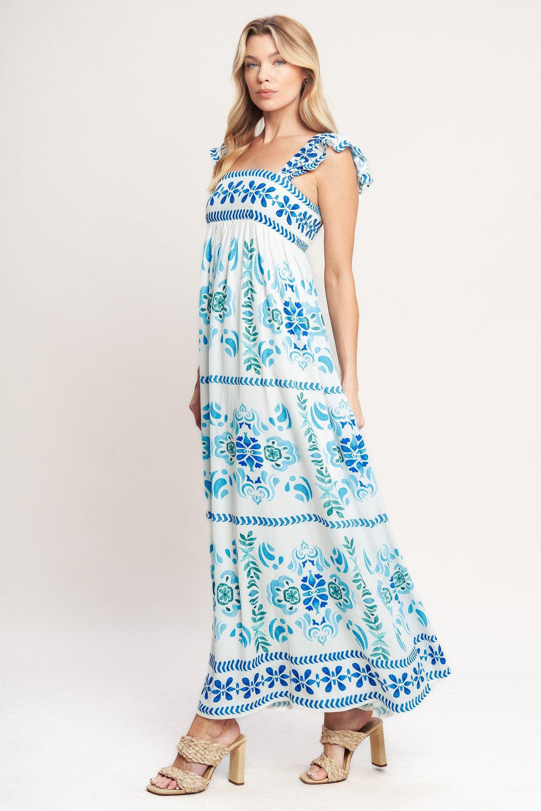 Walking On the Coast Woven Maxi Dress from KADOU Boutique