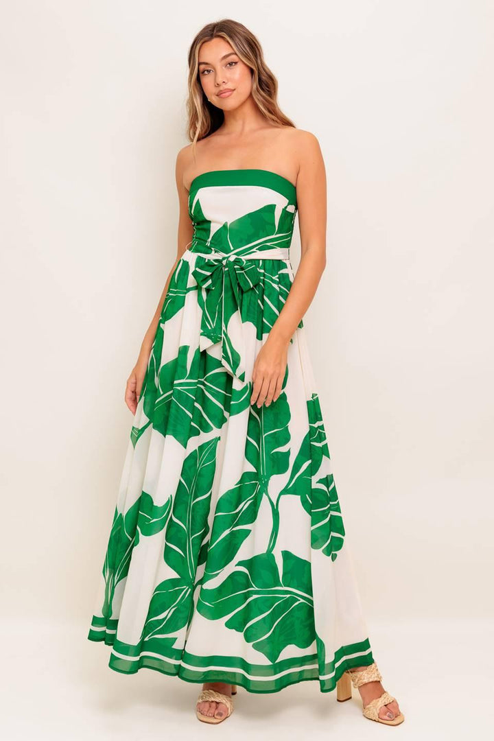PURE MOMENT GREEN WOVEN ANKLE DRESS