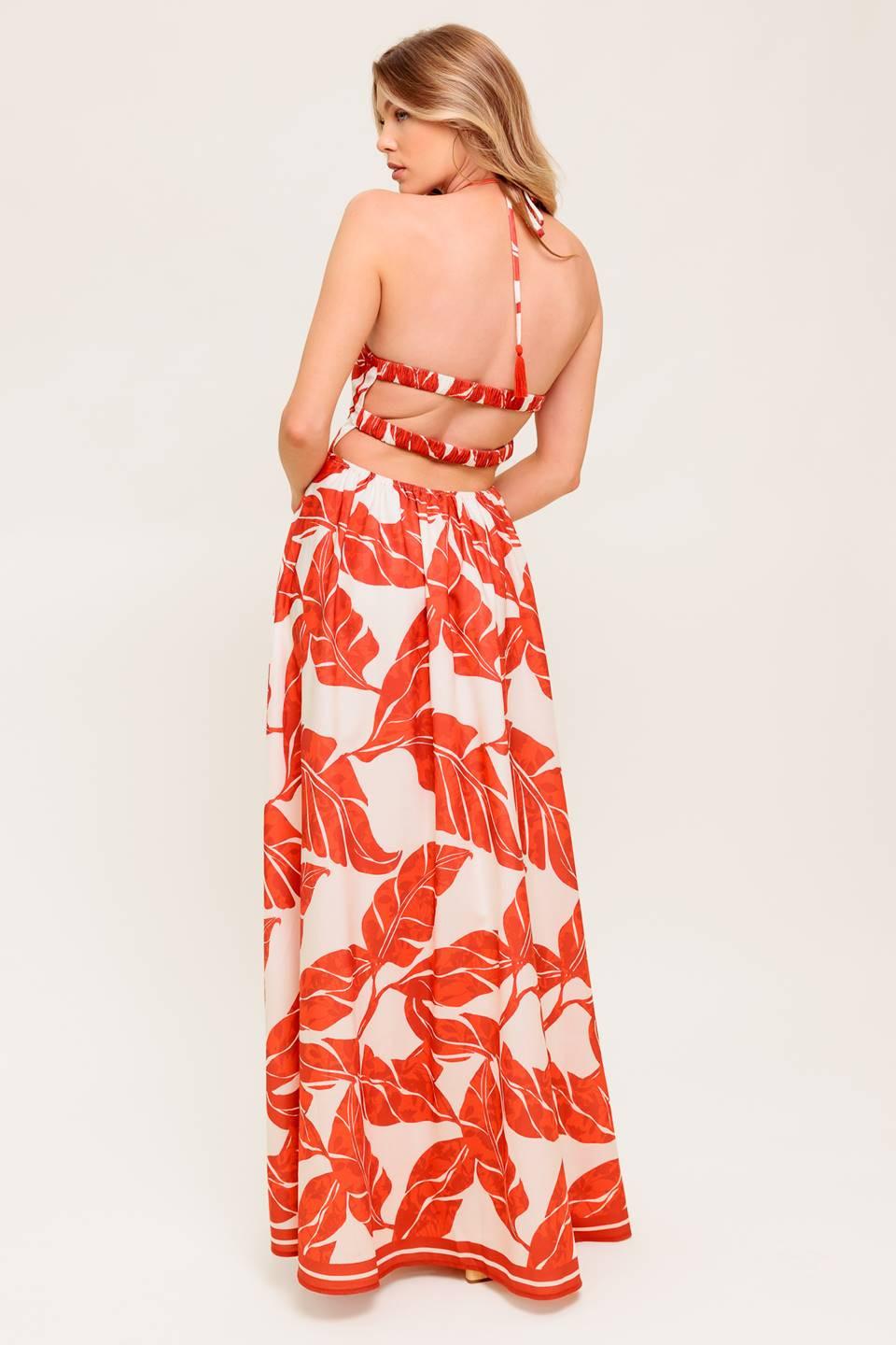 First Glance Red Woven Midi Dress from KADOU Boutique