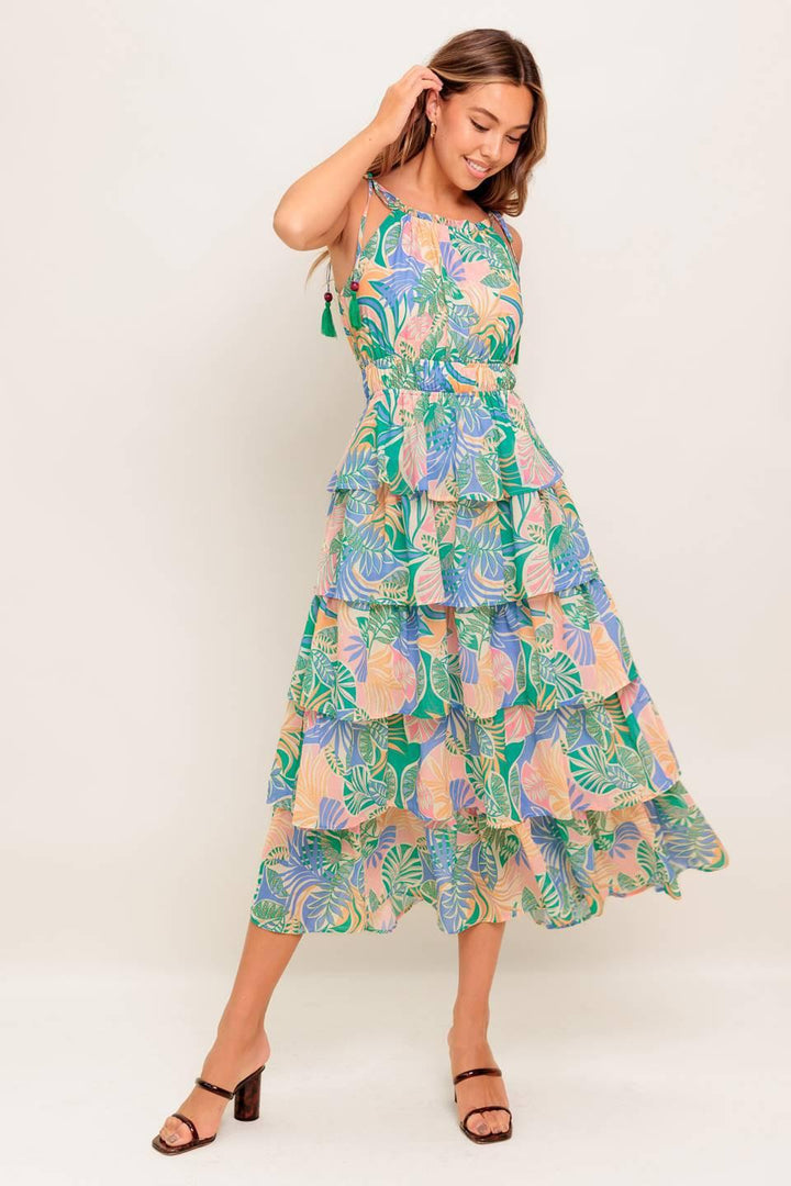 Cabana Dreams Woven Midi Dress from KADOU Boutique