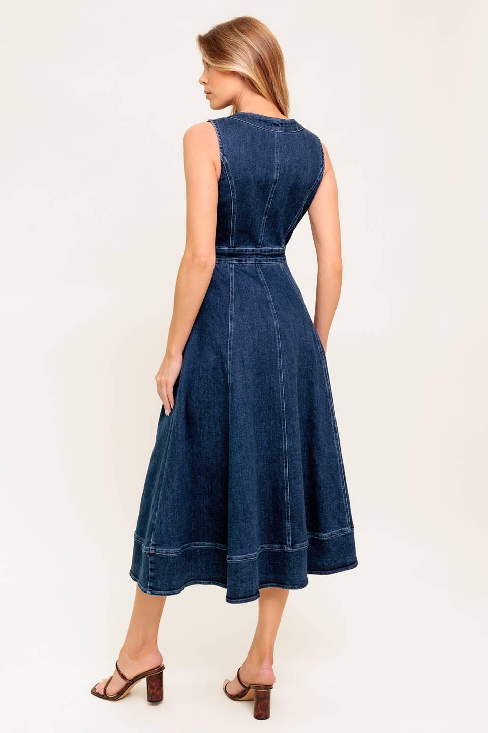 Raw Beauty Denim Midi Dress from KADOU Boutique