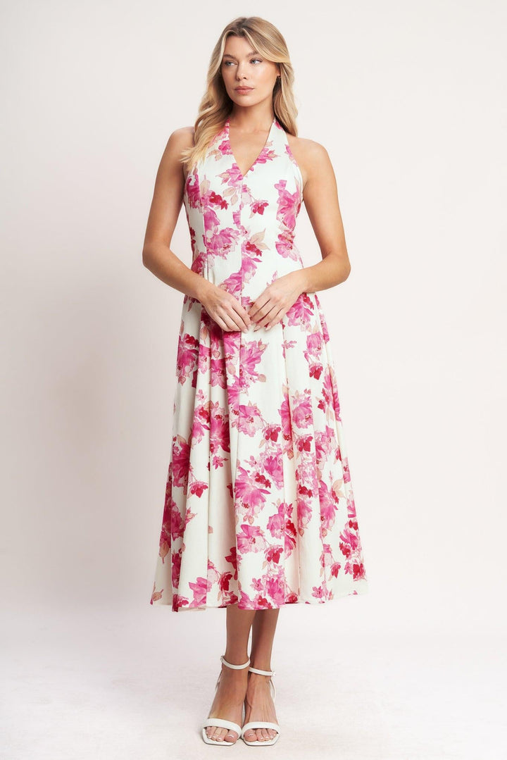 Rosy Afternoon woven midi dress from KADOU Boutique