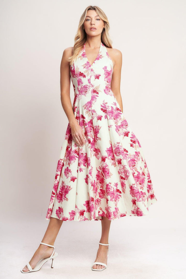 Rosy Afternoon woven midi dress from KADOU Boutique