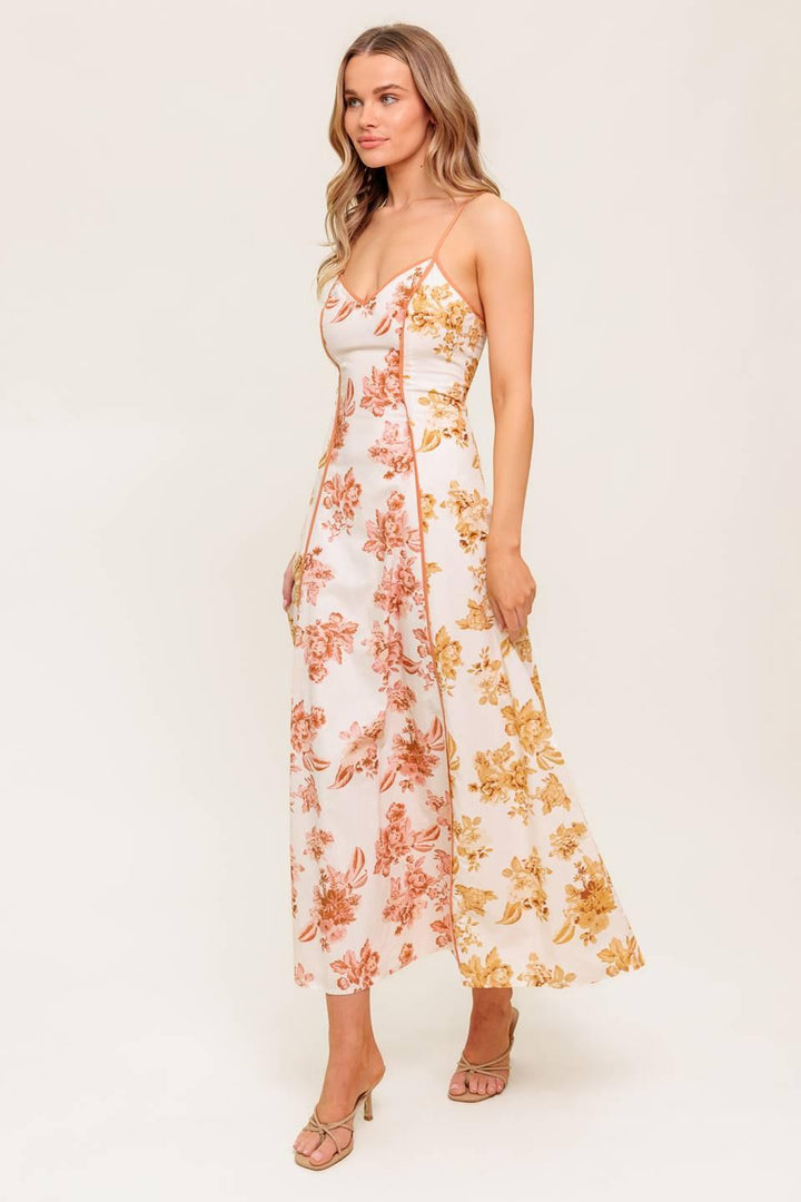 SANDSTONE PETAL WOVEN MIDI DRESS