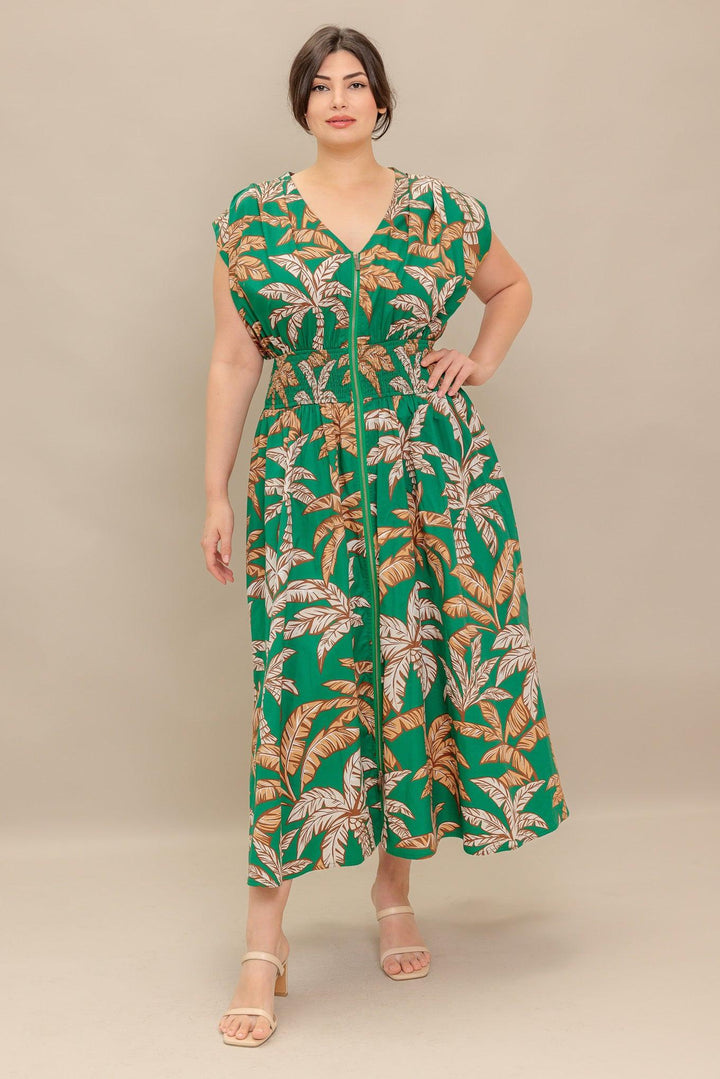 LUSH STILLNESS WOVEN MIDI DRESS