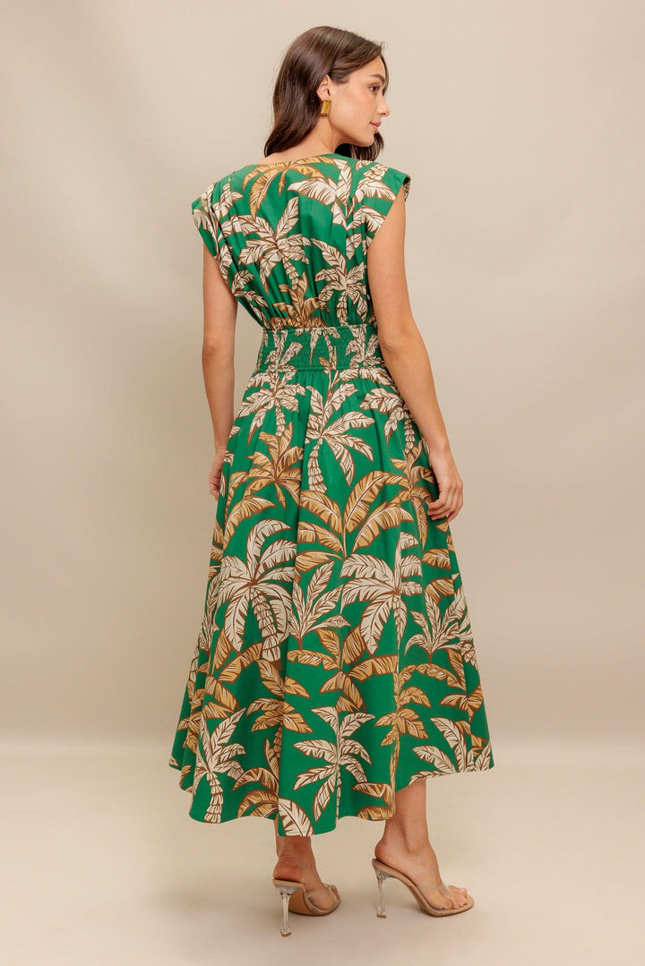 LUSH STILLNESS WOVEN MIDI DRESS