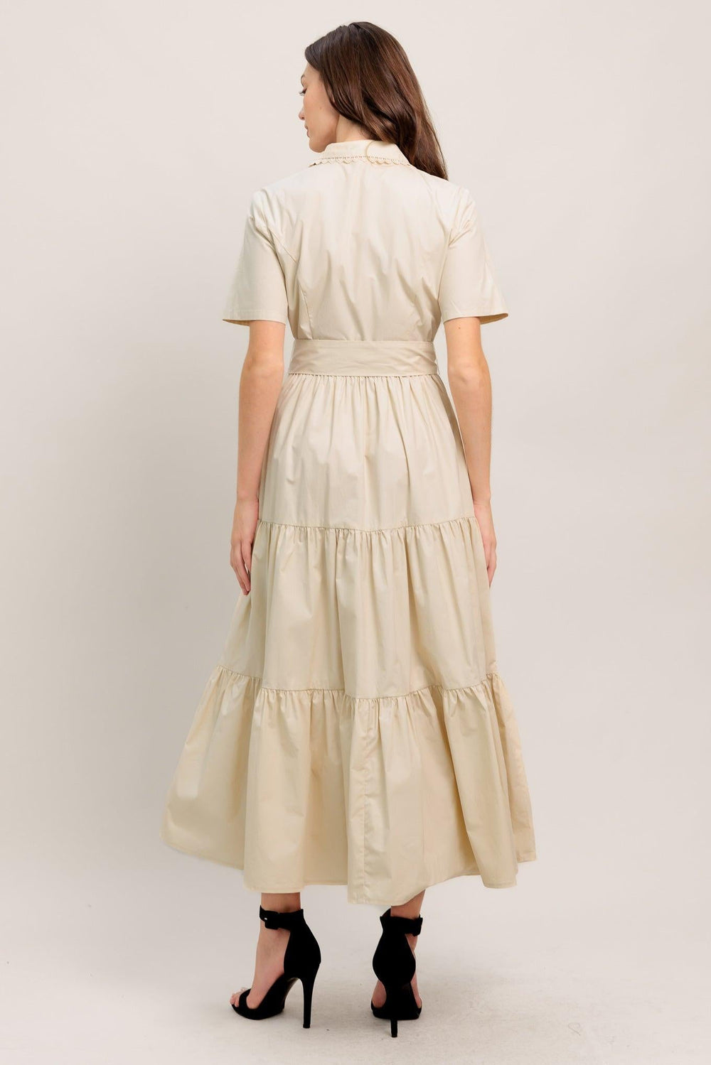 Worth the Wait Woven Midi Dress from KADOU Boutique