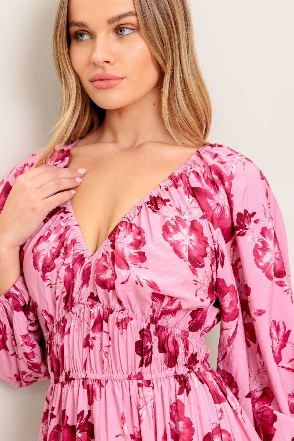 Honey Bun Mouve Woven Midi Dress from KADOU Boutique