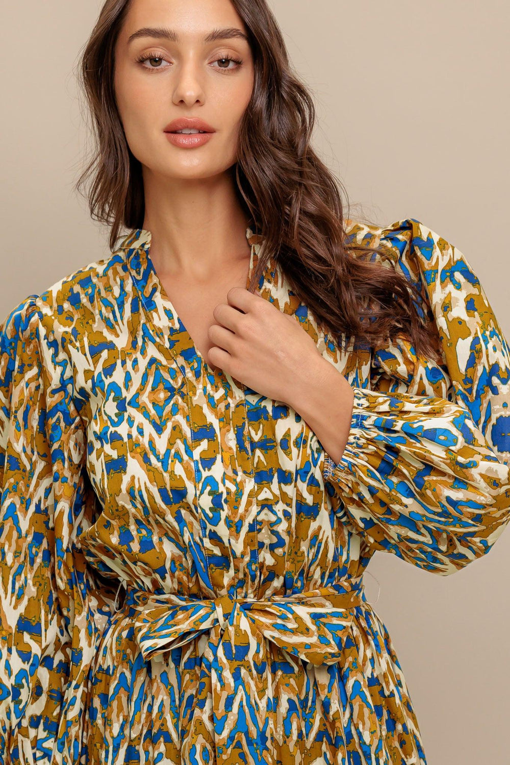 Terra Vision Woven Midi Dress from KADOU Boutique