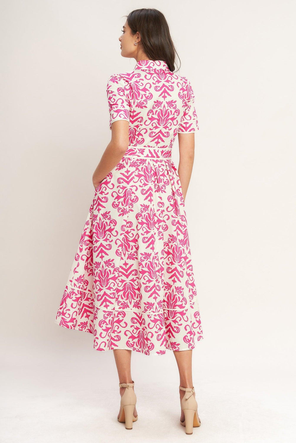 Festa Blossom Woven Midi Shirt Dress from KADOU Boutique
