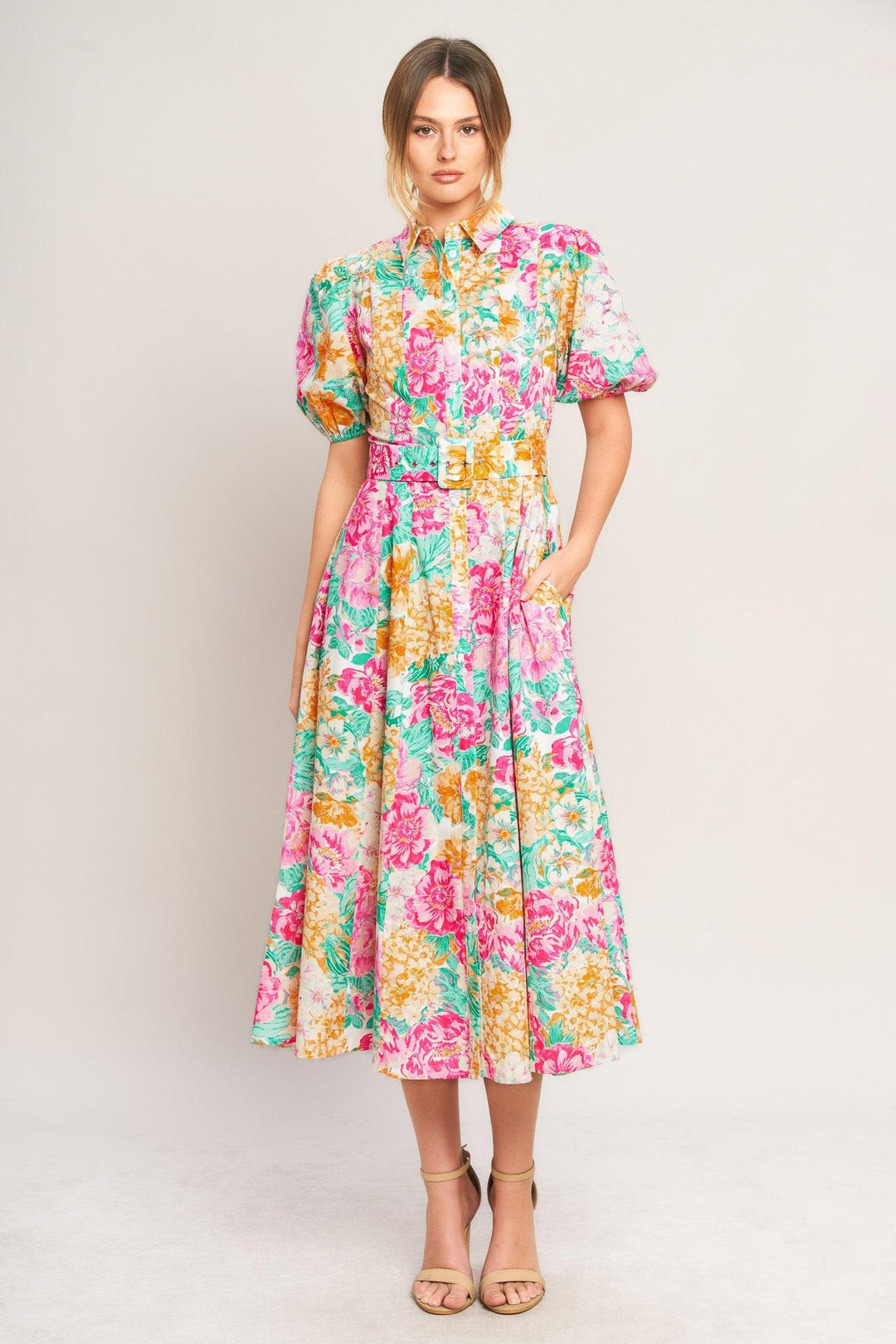 Blooming Garden Woven Midi Dress from KADOU Boutique