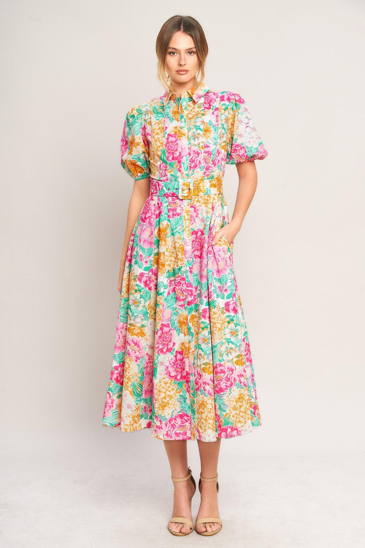 Blooming Garden Woven Midi Dress from KADOU Boutique