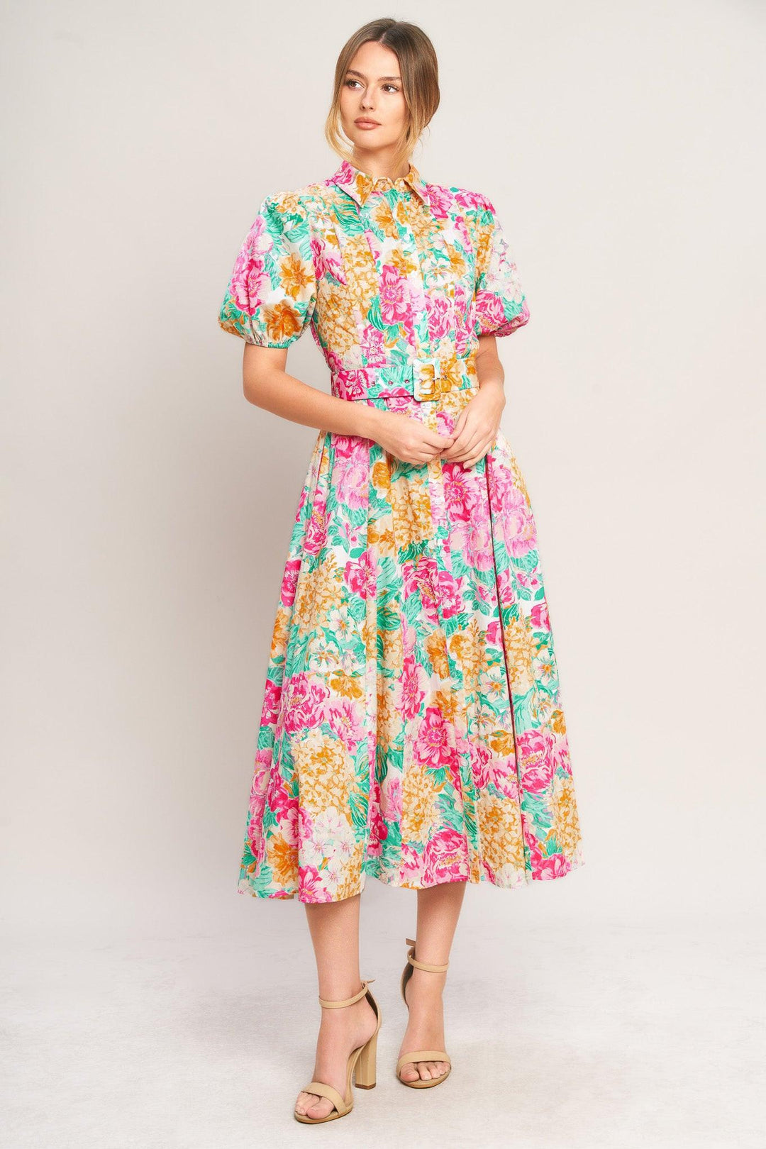 Blooming Garden Woven Midi Dress from KADOU Boutique