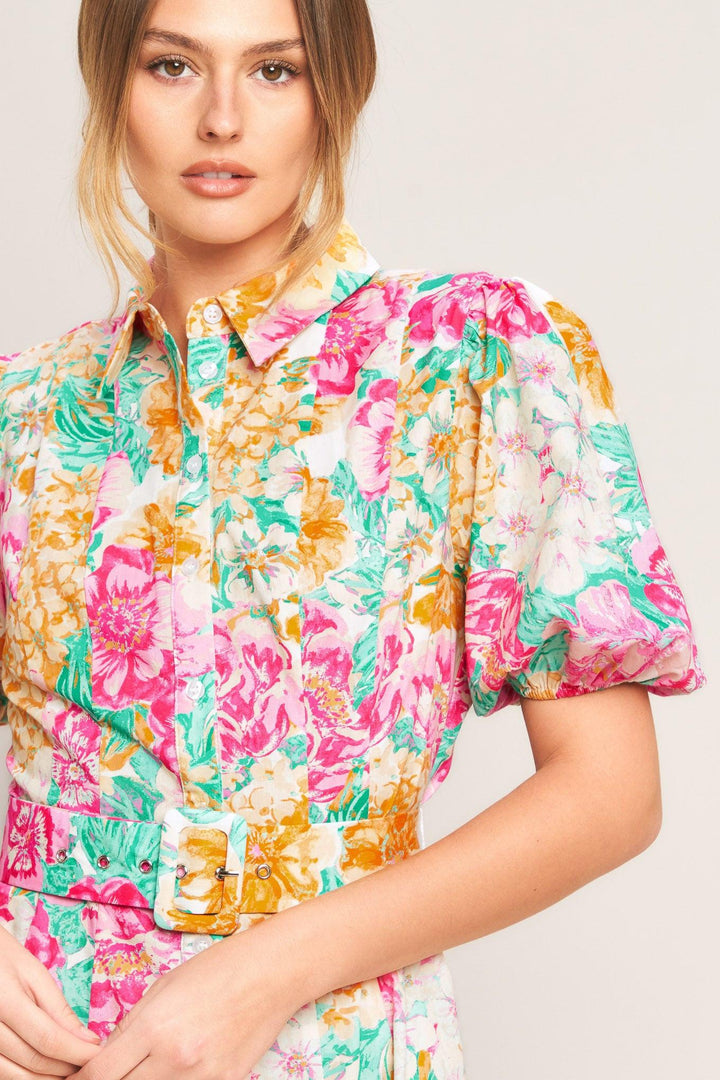 Blooming Garden Woven Midi Dress from KADOU Boutique