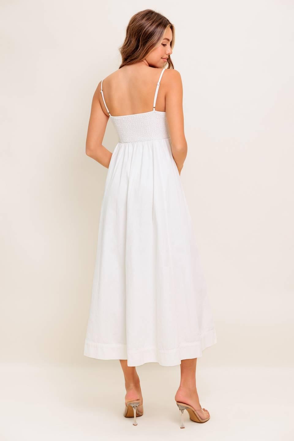 Nature’s Touch White Woven Midi Dress from KADOU Boutique