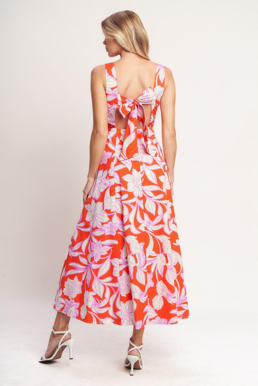 Palm Romance Woven Midi Dress from KADOU Boutique