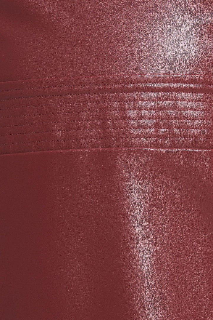 RUNWAY TREND FAUX LEATHER MIDI DRESS