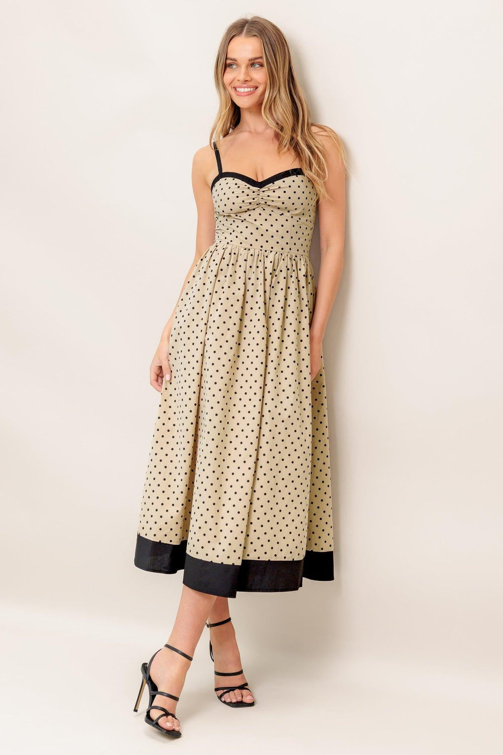 Polka Passion Woven Maxi Dress from KADOU Boutique