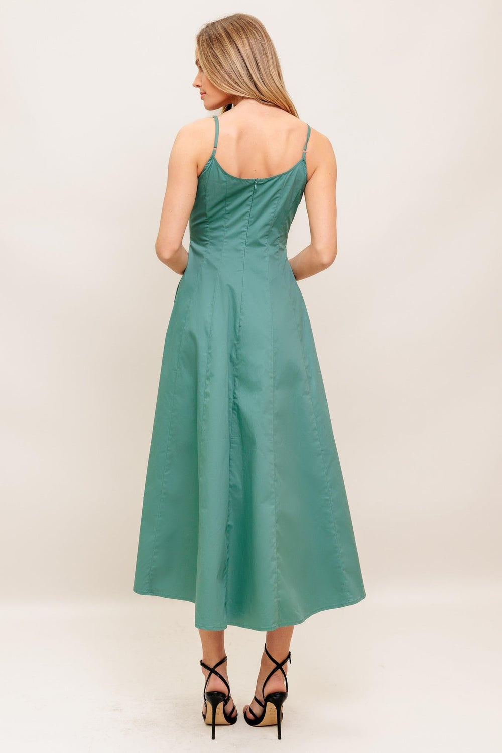 Verde Elegante Woven Midi Dress from KADOU Boutique