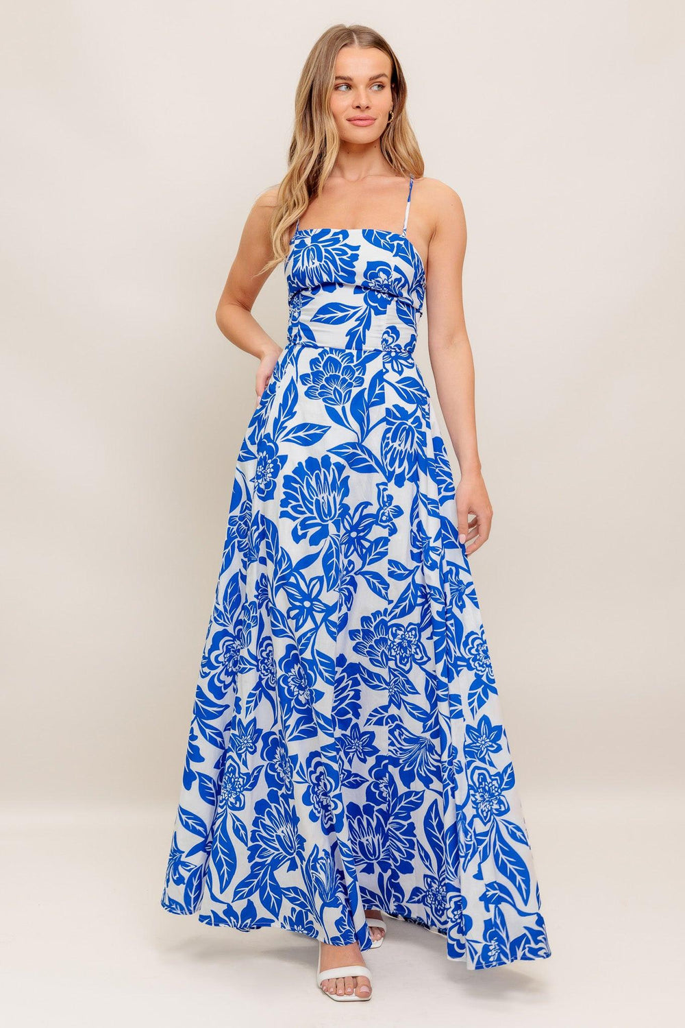 Seaside Bloom Woven Ankle Dress from KADOU Boutique